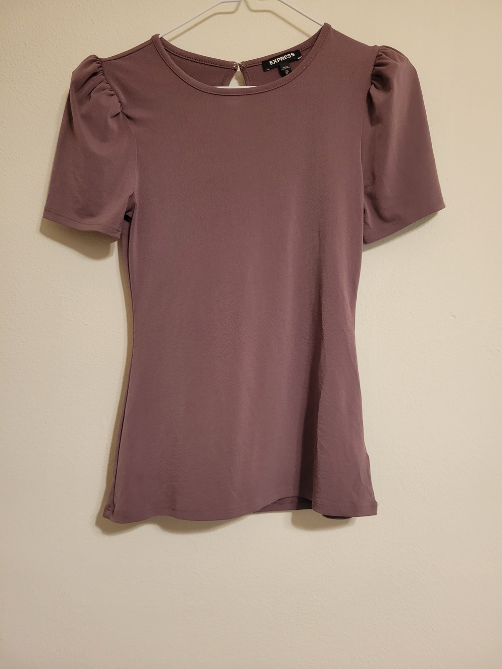 Express Women’s Mauve Puff Sleeve Top Size XS